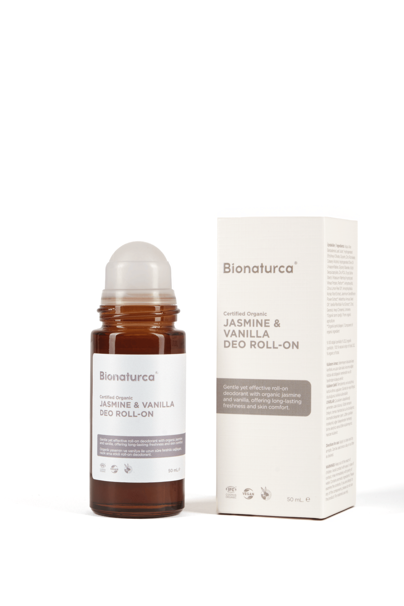 Organik Sertifikalı Yasemin & Vanilya Deo Roll-On 50 ml - Bionaturca